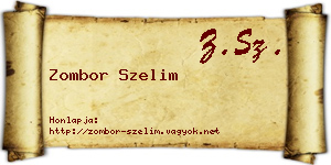 Zombor Szelim névjegykártya